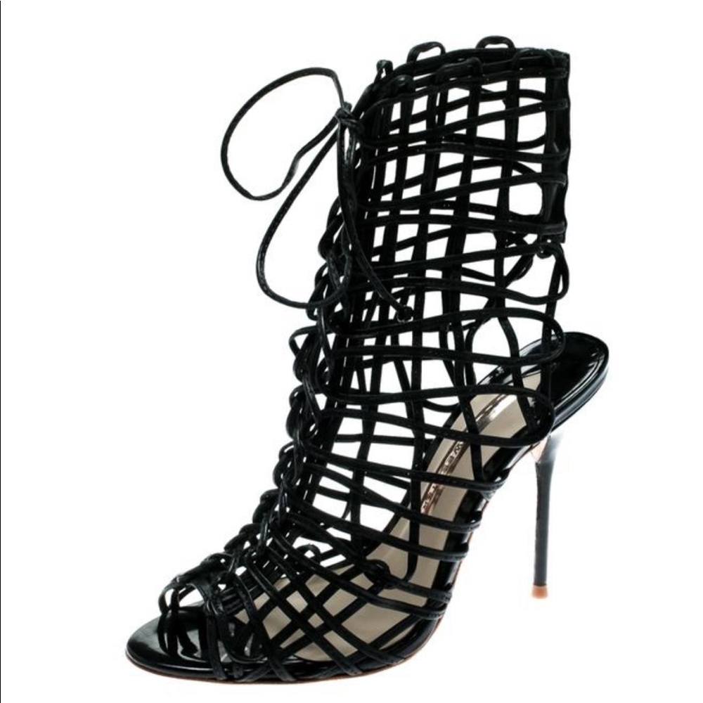 Sophia Webster Suede lace up caged heel